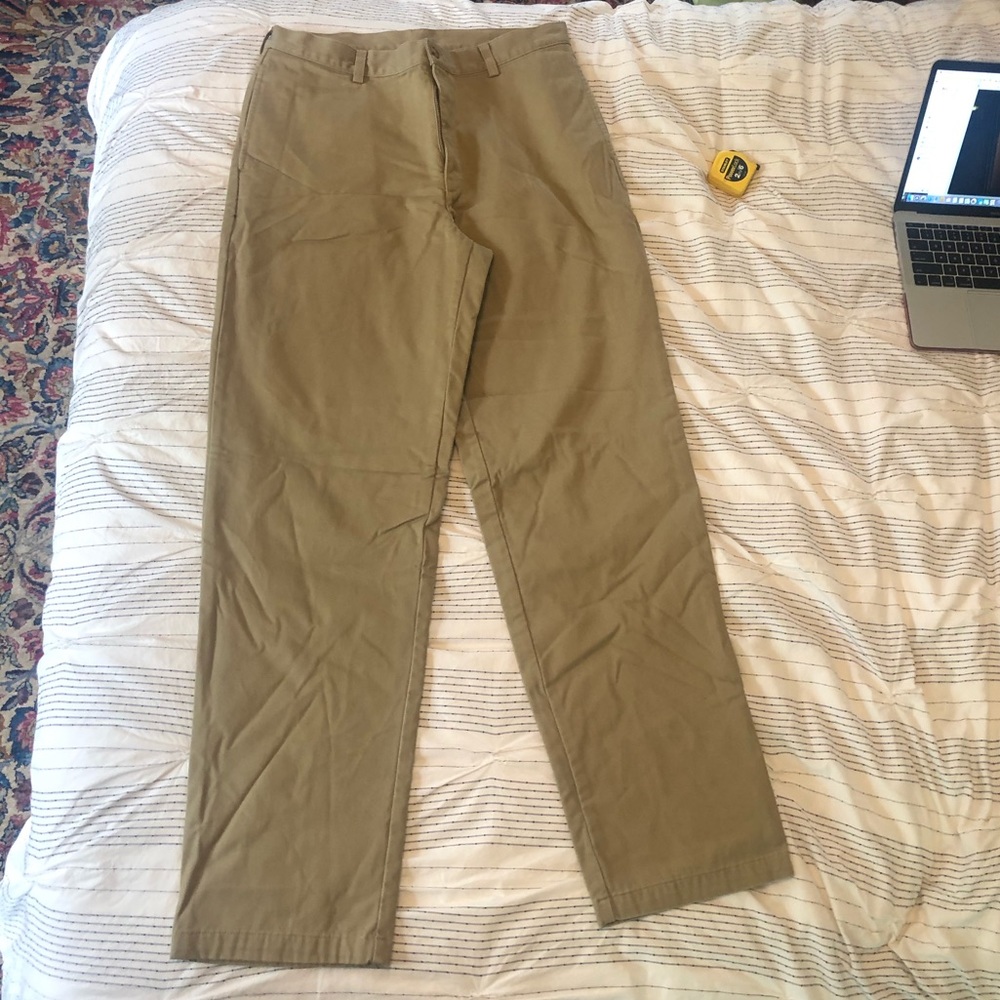 L.L. Bean Flannel Lined Natural Fit Khaki 33W 34L